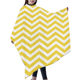 Personality  Yellow And White Zigzag Textured Fabric Background Hair Cutting Cape