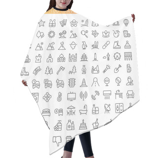 Personality  Travel Line Icons For Web And Mobile. Hair Cutting Cape