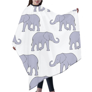 Personality  Seamless Pattern With Ilhouette Elephants Hair Cutting Cape