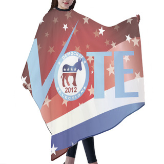 Personality  Vote Democrat Check Mark With US Flag Hair Cutting Cape