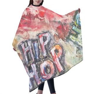 Personality  Hip Hop, Abstract Oil Painting Hair Cutting Cape