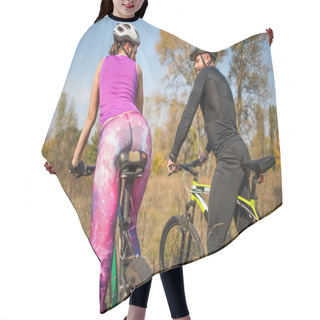 Personality  Cyclists In Autumn Park Hair Cutting Cape