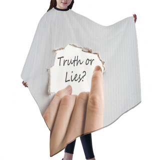 Personality  Truth Or Lies Text Concept Hair Cutting Cape