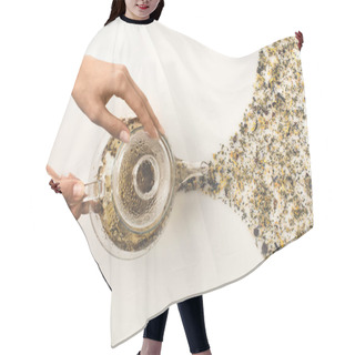Personality  Person Pouring Herbal Tea Hair Cutting Cape
