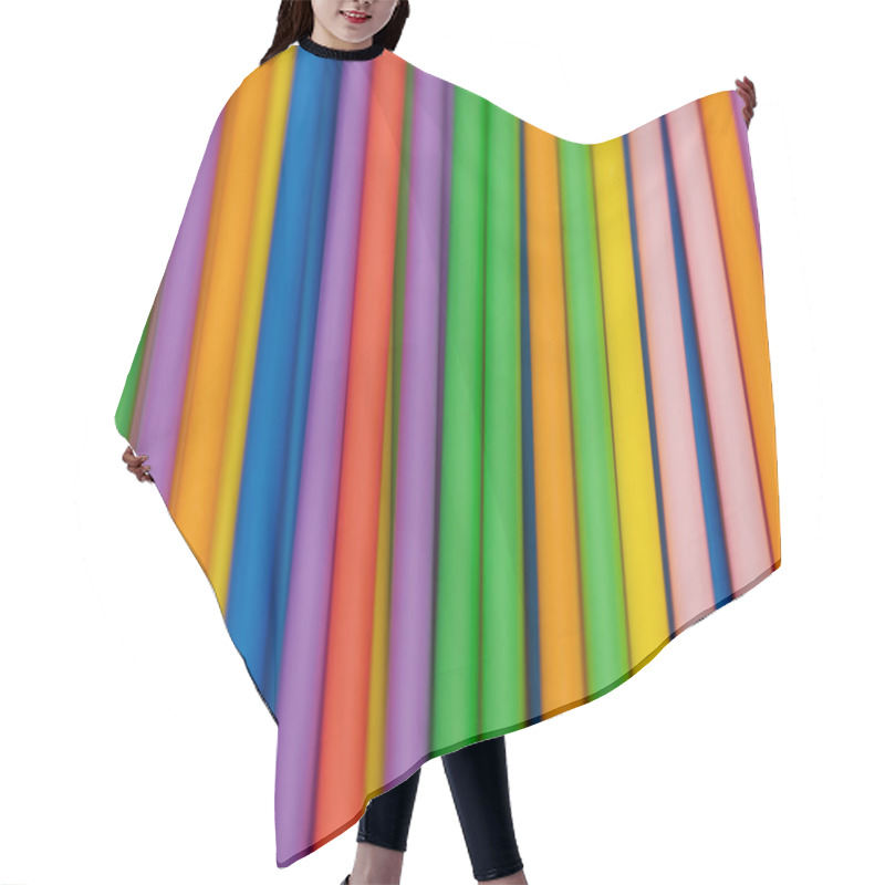 Personality  Drinking Straws Of Many Bright Colors Hair Cutting Cape