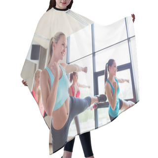 Personality  Group Of Women Working Out In Gym Hair Cutting Cape