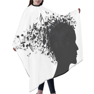 Personality  Music Woman Portrait Silhouette Hair Cutting Cape
