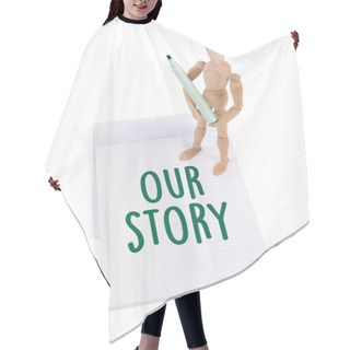 Personality  Wooden Mannequin Writing - Our Story Hair Cutting Cape