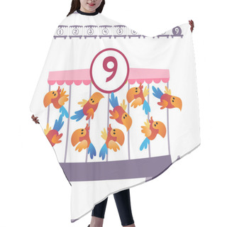 Personality  Train With Numbers And Animals Isolated On White Background Hair Cutting Cape