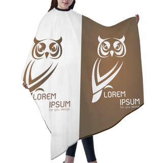 Personality  Vector Image Of An Owl Design On White Background And Brown Back Hair Cutting Cape