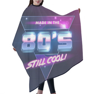 Personality  Vector Emblem. The 80's Are Back! 80's Style Illustration. Hair Cutting Cape
