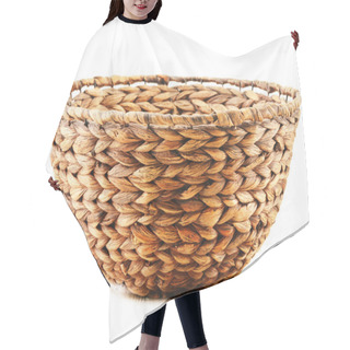 Personality  Empty Wicker Kitchen Bowl Isolated On White Hair Cutting Cape
