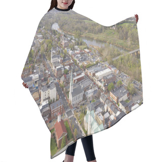 Personality  Beautiful Colorful Aerial Perspective Over Downtown Fredricksburg Hair Cutting Cape
