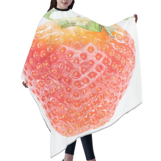 Personality  Close Up View Of Whole Ripe Red Strawberry On White Background Hair Cutting Cape