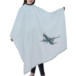 Personality  Low Angle View Of Airplane In Blue Sky Hair Cutting Cape