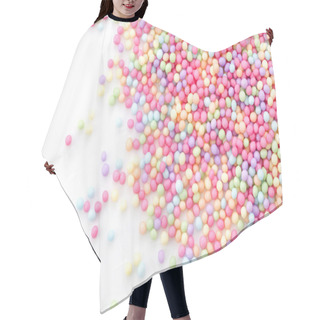 Personality  Colorful Sprinkles Sugar On White Background Hair Cutting Cape