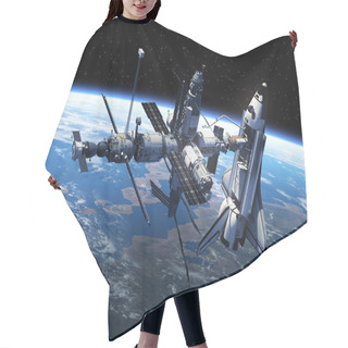 Personality  Space Shuttle And Space Station In Space Hair Cutting Cape