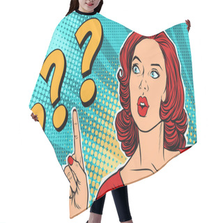 Personality  Question Mark, Thinking Woman Hair Cutting Cape