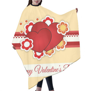 Personality  Vector Greeting Card With Heart For Valentine's Day. Hair Cutting Cape