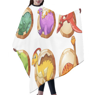 Personality  Different Types Of Dinosaurs On Round Buttons Hair Cutting Cape