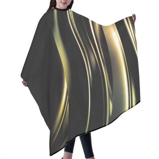 Personality  Beautiful Yellow-green Background With Pleats, Curls And Splashe Hair Cutting Cape