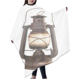 Personality  Old Rusty Kerosene Lamp Hair Cutting Cape