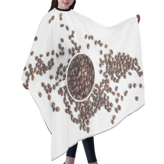 Personality  Cup With Coffee Beans  Hair Cutting Cape