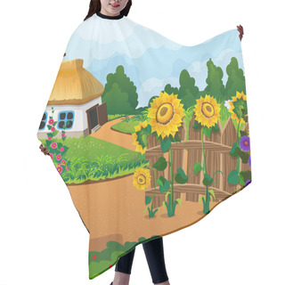 Personality  Rural Landscape With A Small House Hair Cutting Cape
