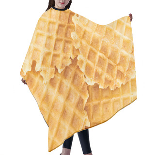 Personality  Close Up View Of Crispy And Tasty Waffles Hair Cutting Cape