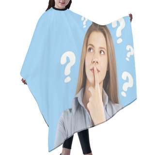 Personality  Pensive Woman And Question Mark Icons Hair Cutting Cape