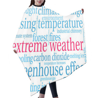 Personality  Extreme Weather Word Cloud On A White Background.  Hair Cutting Cape