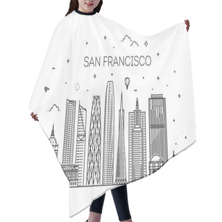 Personality  San Francisco City Skyline Vector Background Hair Cutting Cape
