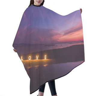 Personality  The LOVE Sign On Sunset Hair Cutting Cape