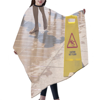 Personality  Caution Wet Floor Hair Cutting Cape