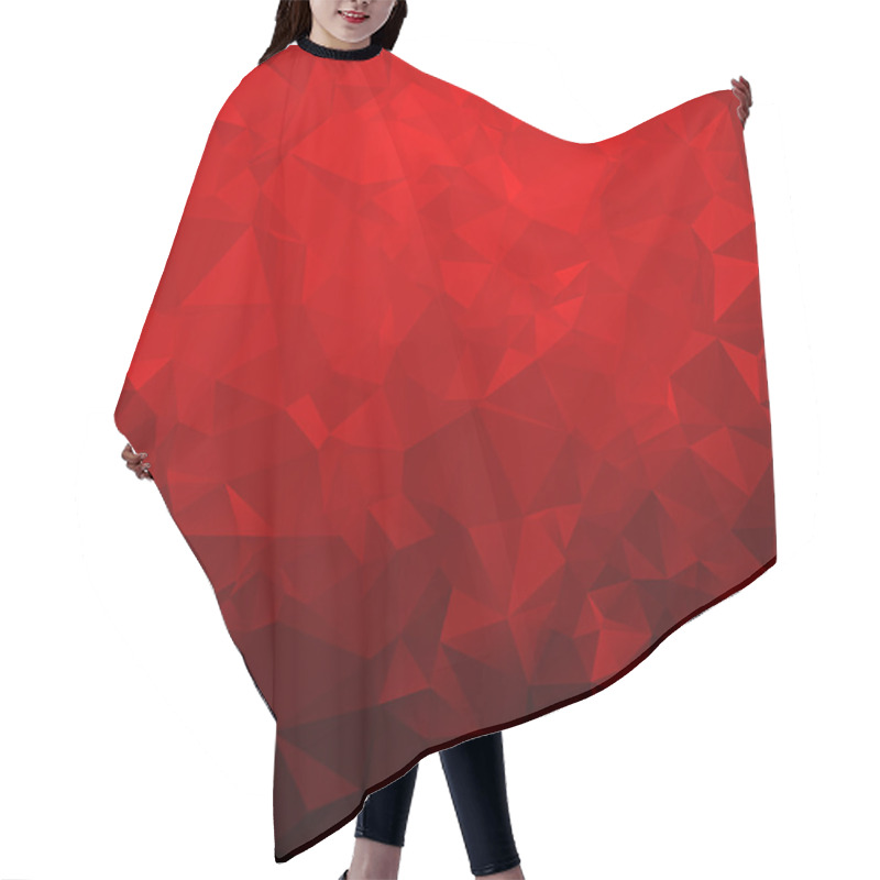 Personality  Red abstract polygon pattern hair cutting cape