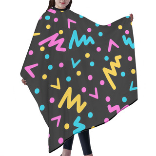 Personality  Memphis Style Hand Drawn Textured Seamless Pattern Hair Cutting Cape