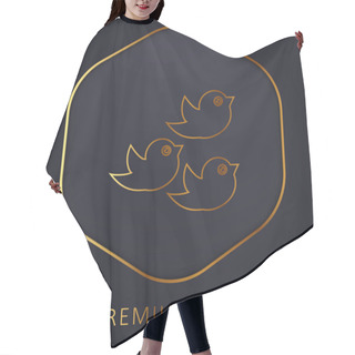 Personality  Birds Group Golden Line Premium Logo Or Icon Hair Cutting Cape