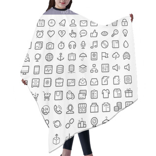 Personality  100 Line Icons Hair Cutting Cape