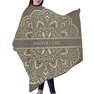 Personality  Invitation Card With Mandala, Brown And Gold Hair Cutting Cape