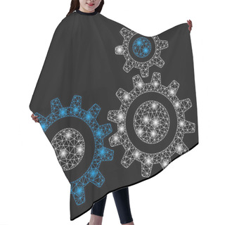 Personality  Flare Mesh Network Gear Mechanism With Flare Spots Hair Cutting Cape