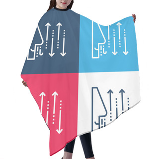 Personality  Breathing Blue And Red Four Color Minimal Icon Set Hair Cutting Cape