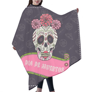 Personality  Sugar Skull Calavera Catrina Vector Illustration For Day Of The Dead Mexican Celebration Hair Cutting Cape