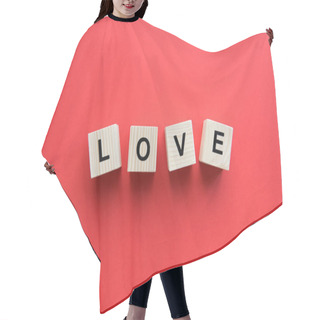 Personality  Wooden Cubes With Love Sign Hair Cutting Cape