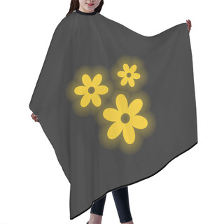 Personality  3 Flowers Yellow Glowing Neon Icon Hair Cutting Cape