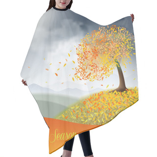 Personality  Autumn Field With Beautiful Tree Hair Cutting Cape