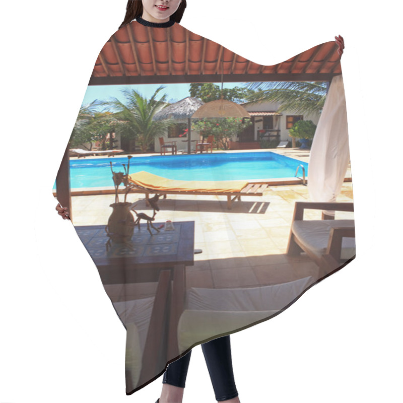 Personality  Swimming Pool In The Resort Hair Cutting Cape