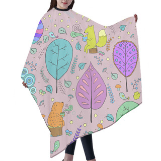 Personality  Cozy Seamless Pattern About Forest Tea Hair Cutting Cape