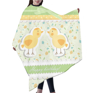 Personality  Vintage Doodle Bird Chicken Vector Hair Cutting Cape