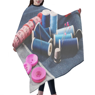 Personality  Set In Pink And Blue Colors  Hair Cutting Cape