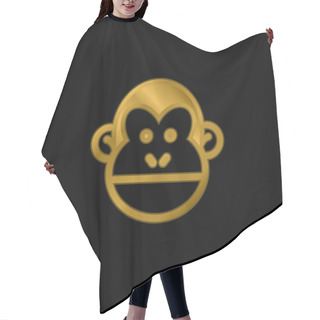 Personality  Animal Gold Plated Metalic Icon Or Logo Vector Hair Cutting Cape